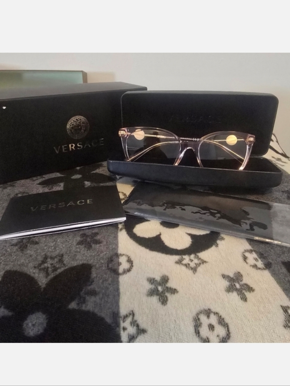 VERSACE Gold and Pink Designer Glasses
